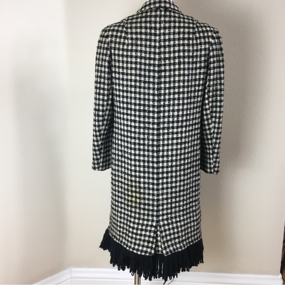 Vintage 60s Coat Black White Checks Small Mam’selle by Betty Carol retro buttons - Picture 2 of 9
